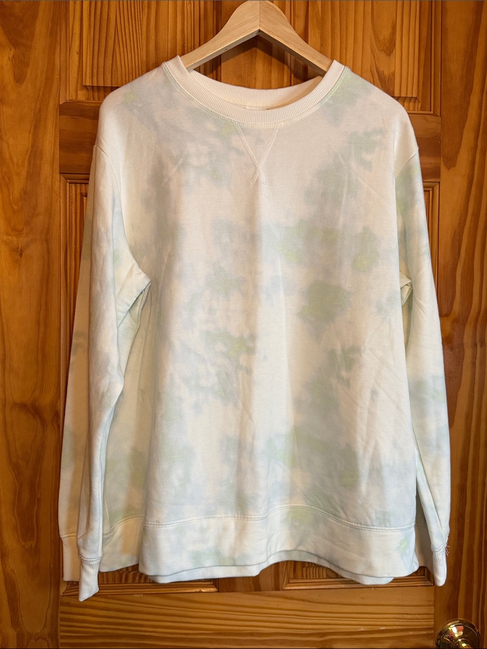 stars above Crewneck Sweatshirt - Pale Blue & Pale Green Tie-Dye